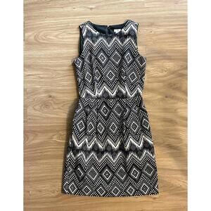 J. Crew Dress Geometric Sleeveless Pockets Midi Dress Sz 00